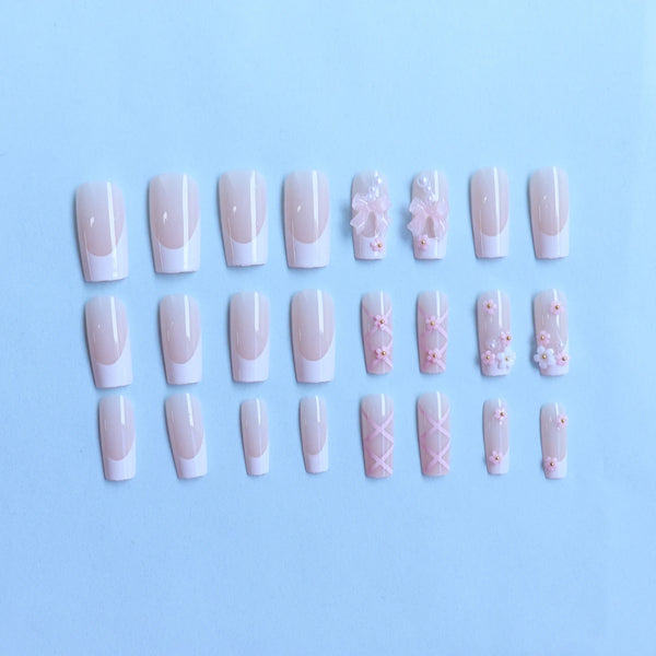 24pcs Coffin Shaped Fake Nails +1 Nail File +1 Jelly 24pcs Coffin Shaped Fake Nails +1 Nail File +1 Jelly