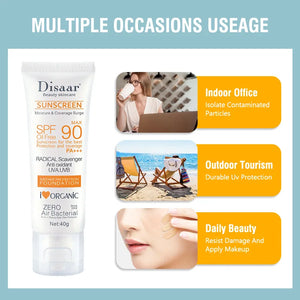 Sunscreen SPF90+ UV Radiation Protection Lsolation Whitening Moisturizing Brightening Face Body Arms Thighs Sunblock Skin Care
