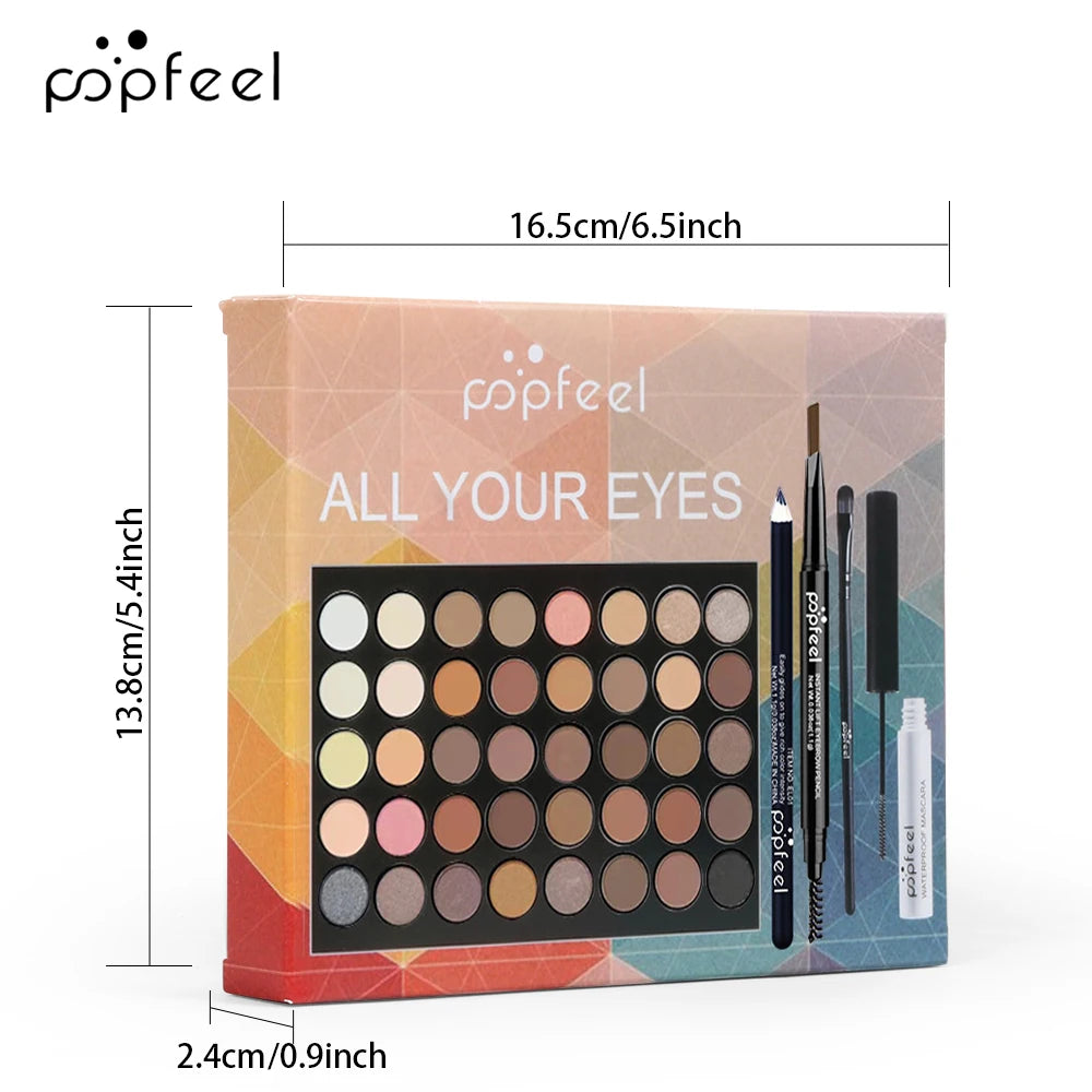POPFEEL Eye Makeup Set – Eyeshadow, Eyeliner, Mascara & Eyebrow Kit