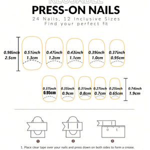 24pcs Coffin Shaped Fake Nails +1 Nail File +1 Jelly 24pcs Coffin Shaped Fake Nails +1 Nail File +1 Jelly