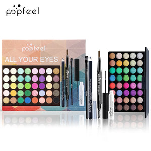 POPFEEL Eye Makeup Set – Eyeshadow, Eyeliner, Mascara & Eyebrow Kit