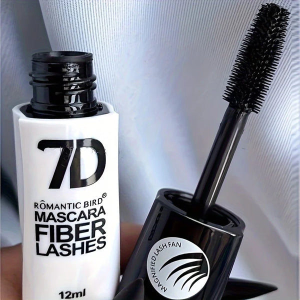 7D Fiber Mascara Ultra Lengthening & Thickening Mascara Brush False Eyelash Effect Waterproof Mascara Black Fiber Mascara