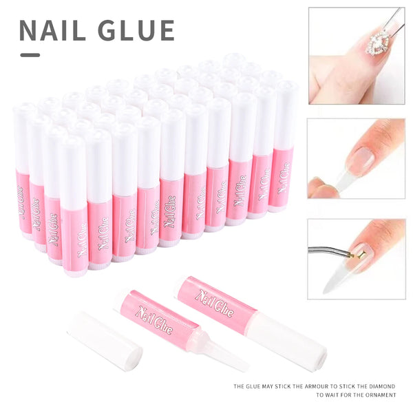 10/100Pcs Super Strong Nail Glue for Acrylic Nails Press On Nails Profession Nail Adhesive Bond Nail Tips Glue Long Lasting Glue