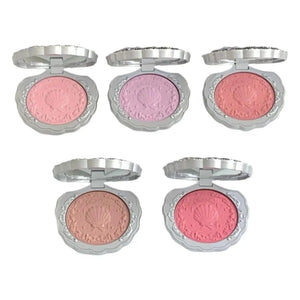 Flower Knows Pearl Shell Shape Velvet Embossed Blush Matte Finish Buildable Blendable Powder Blush For Cheeks For All Skin Tones