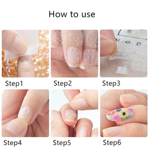 Double Side Nail Glue Sticker Adhesive Tabs for Fake Nails Supre Sticky Waterproof Breathable Nail Jelly Glue