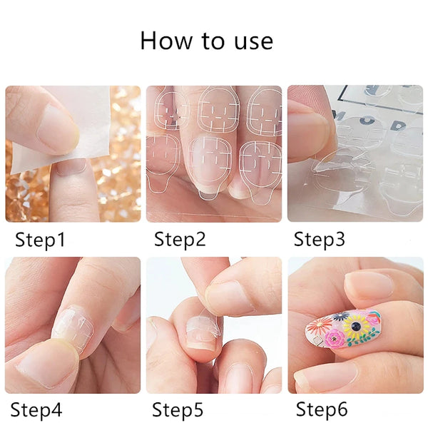 Double Side Nail Glue Sticker Adhesive Tabs for Fake Nails Supre Sticky Waterproof Breathable Nail Jelly Glue