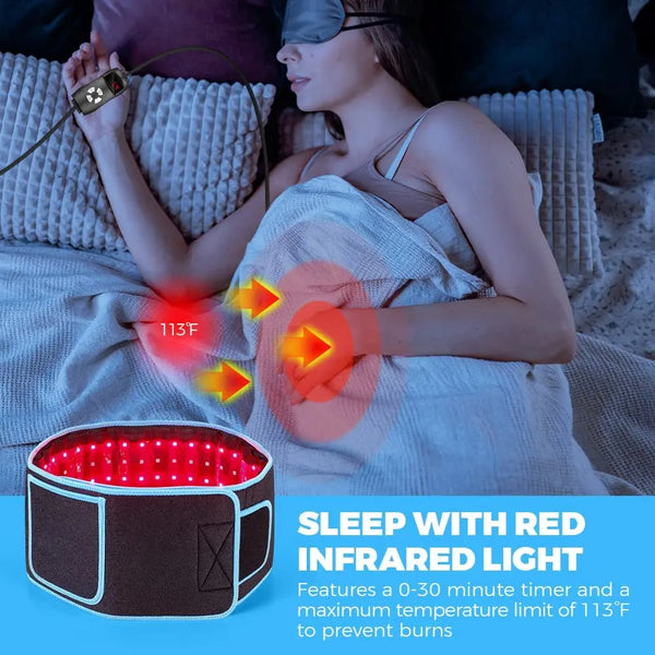 Red & Infrared Light Therapy Belt: 660nm 850nm Slimming & Pain Relief Wrap