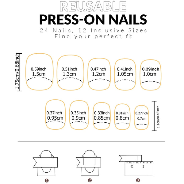 120PCS/Box Black Square Acrylic Press On Fake Nails With Glossy Surface, Reusable, Fully Covered Fake Nails