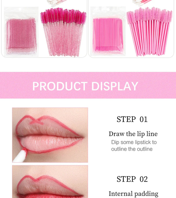 200pcs Eyelash Extension Supplies Kit Disposable Lash Spoolies Brushes Micro Cotton swab Brush Mascara Wand Lipstick Applicator