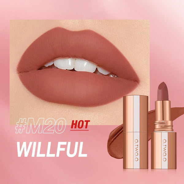 O.TWO.O Matte Lipstick Long Lasting Waterproof Lip Stick Smudge-free Classic Highly Pigmented Velvet Finish Lip Tint Makeup