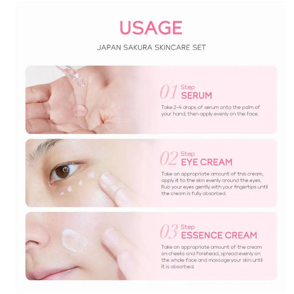 Sakura Skincare Set – Face Cream, Serum, Toner & More