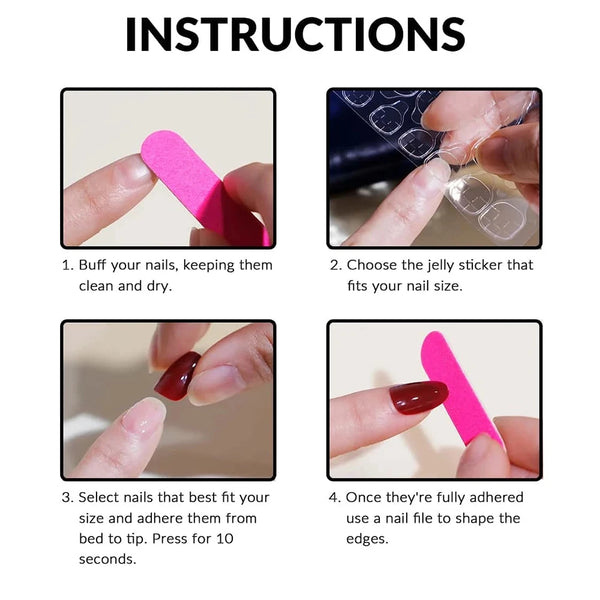 24pcs Coffin Shaped Fake Nails +1 Nail File +1 Jelly 24pcs Coffin Shaped Fake Nails +1 Nail File +1 Jelly