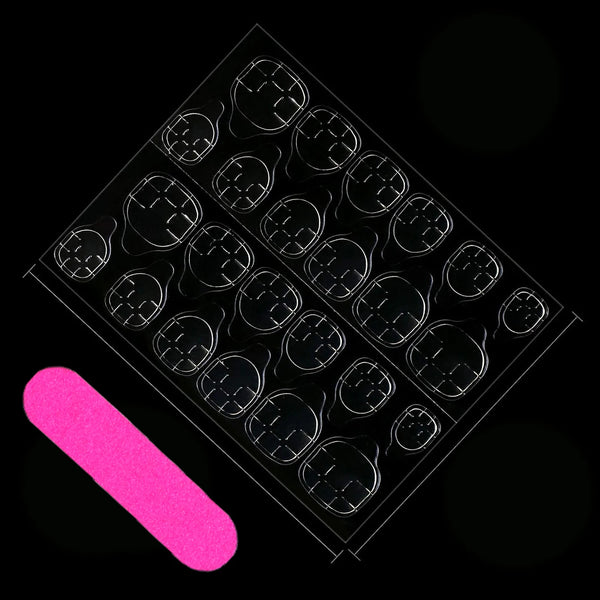 120PCS/Box Black Square Acrylic Press On Fake Nails With Glossy Surface, Reusable, Fully Covered Fake Nails