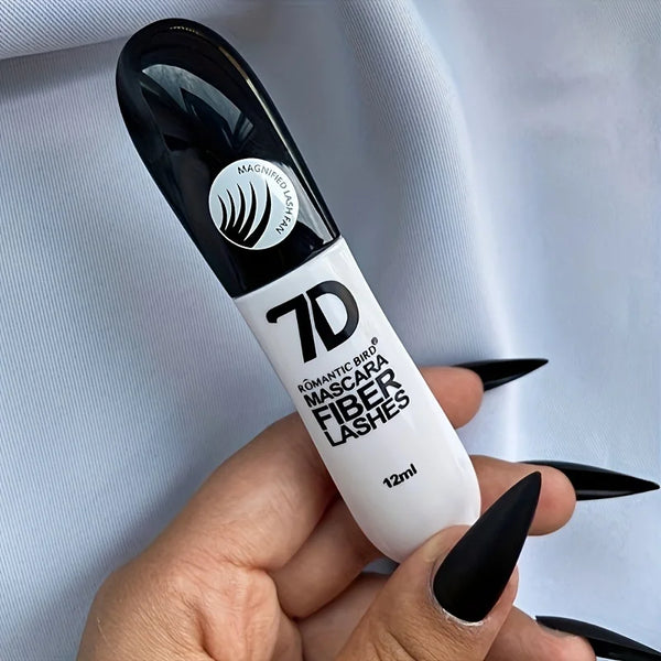 7D Fiber Mascara Ultra Lengthening & Thickening Mascara Brush False Eyelash Effect Waterproof Mascara Black Fiber Mascara