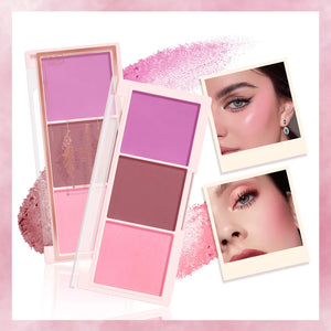 HISYI Three-Color Natural Blush – Matte & Long-Lasting
