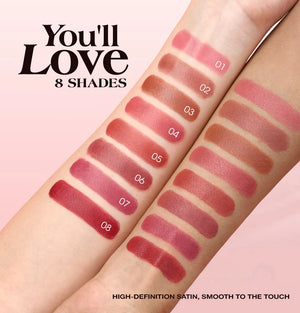 Hydrating Satin Lipstick Long Lasting Moisturizing Nourishing Non Oily Plump Lips Gloss Smooth Formula Glowing Finish