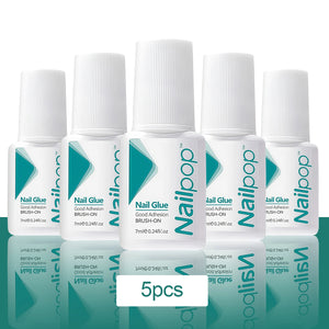 Nailpop Nail Glue 2/5PCS Strong Adhesive Fast Drying Long Lasting Transparent Acrylic Glue for Artificial Nails Nail Art Tools