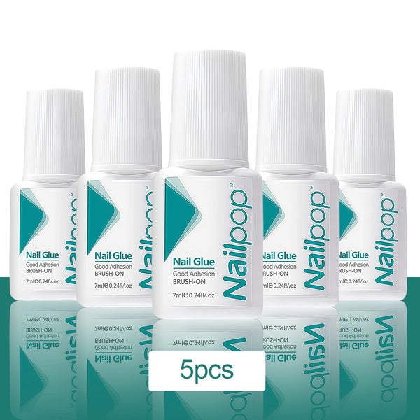 Nailpop Nail Glue 2/5PCS Strong Adhesive Fast Drying Long Lasting Transparent Acrylic Glue for Artificial Nails Nail Art Tools
