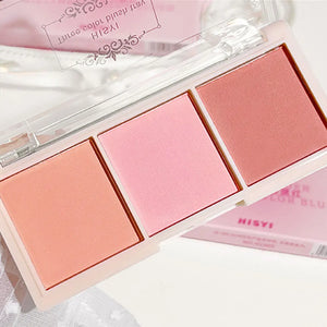 HISYI Three-Color Natural Blush – Matte & Long-Lasting