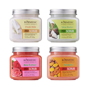 KORMESIC Turmeric Body Scrub Cream Facial Moisturizing Deep Cleansing Milk Rose Gentle Tender Face Exfoliation Skin Care Product