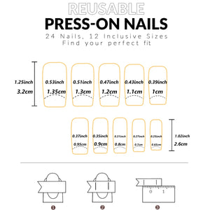 24pcs Coffin Shaped Fake Nails +1 Nail File +1 Jelly 24pcs Coffin Shaped Fake Nails +1 Nail File +1 Jelly
