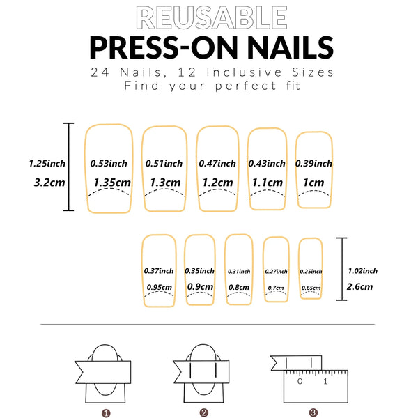 24pcs Coffin Shaped Fake Nails +1 Nail File +1 Jelly 24pcs Coffin Shaped Fake Nails +1 Nail File +1 Jelly