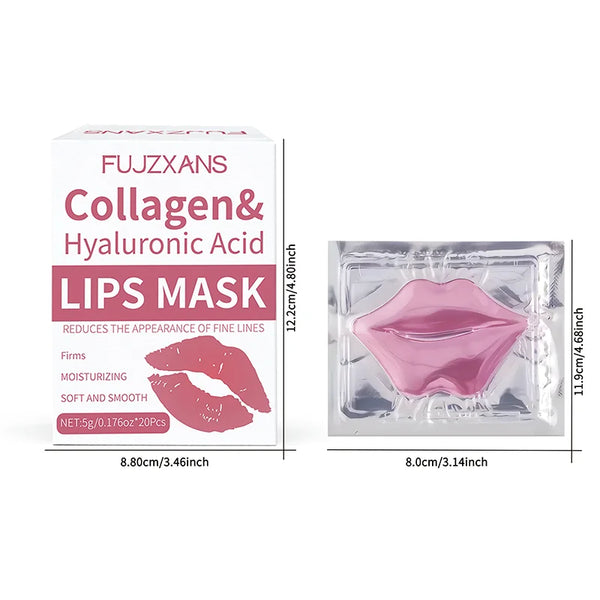 20pcs Pink Lip Mask Sheets – Moisturizing & Anti-Aging