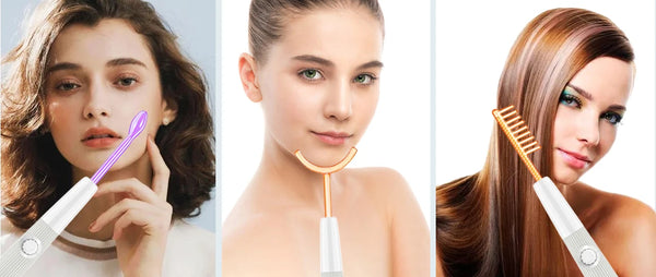 Darsonval New High Frequency Facial Machine Skin Therapy With 6 Neon & Argon Wands Remove Wrinkles Acne Facial Therapy Wand