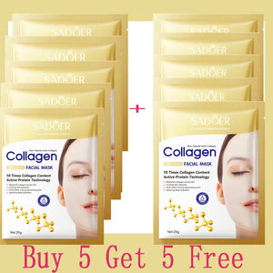 10pcs Collagen Anti-Wrinkle Facial Masks – Anti-Aging & Moisturizing