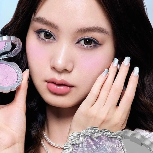 Flower Knows Pearl Shell Shape Velvet Embossed Blush Matte Finish Buildable Blendable Powder Blush For Cheeks For All Skin Tones