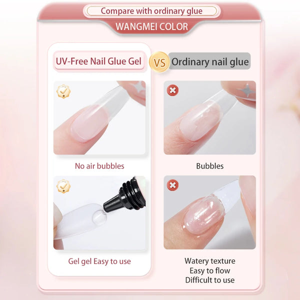 PERFECT COLOR,15ml,nail glue,nail stuff,press on nails,nail art,Quick Drying, Semi Solid, Long Lasting, No UV Light Needed
