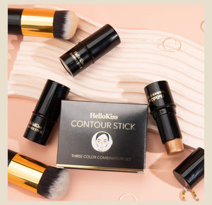 4pcs Cream Contour Kit with Brush – Contour, Highlighter & Blush Sticks