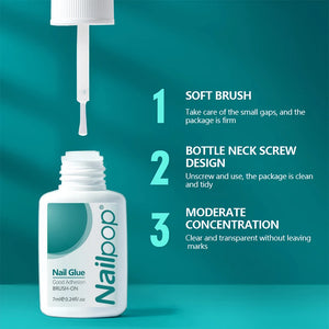 Nailpop Nail Glue 2/5PCS Strong Adhesive Fast Drying Long Lasting Transparent Acrylic Glue for Artificial Nails Nail Art Tools