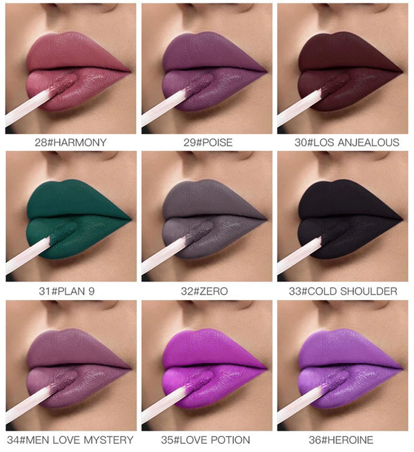 Pudaier Semi Matte Liquid Lipstick Lips Makeup Half Moisturizing Lip Gloss Makeup Cosmetics Moisturizer Lipgloss Make up Batom