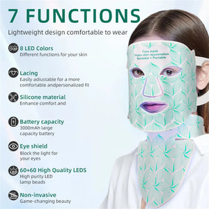 LED 8-Color Face & Neck Mask – Anti-Aging & Skin Tightening