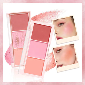 HISYI Three-Color Natural Blush – Matte & Long-Lasting