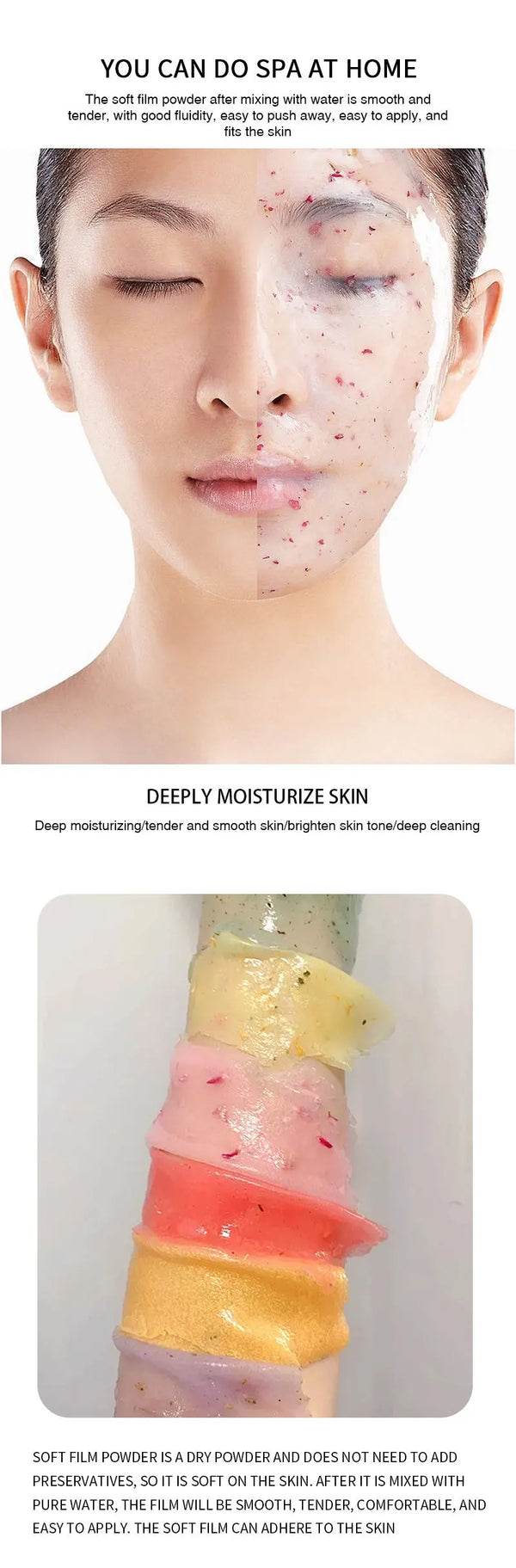 350g Hydrating 24K Gold Soft Mask Powder Rose Petal Crystal Jelly Mask Powder  Skin Care Dropshipping