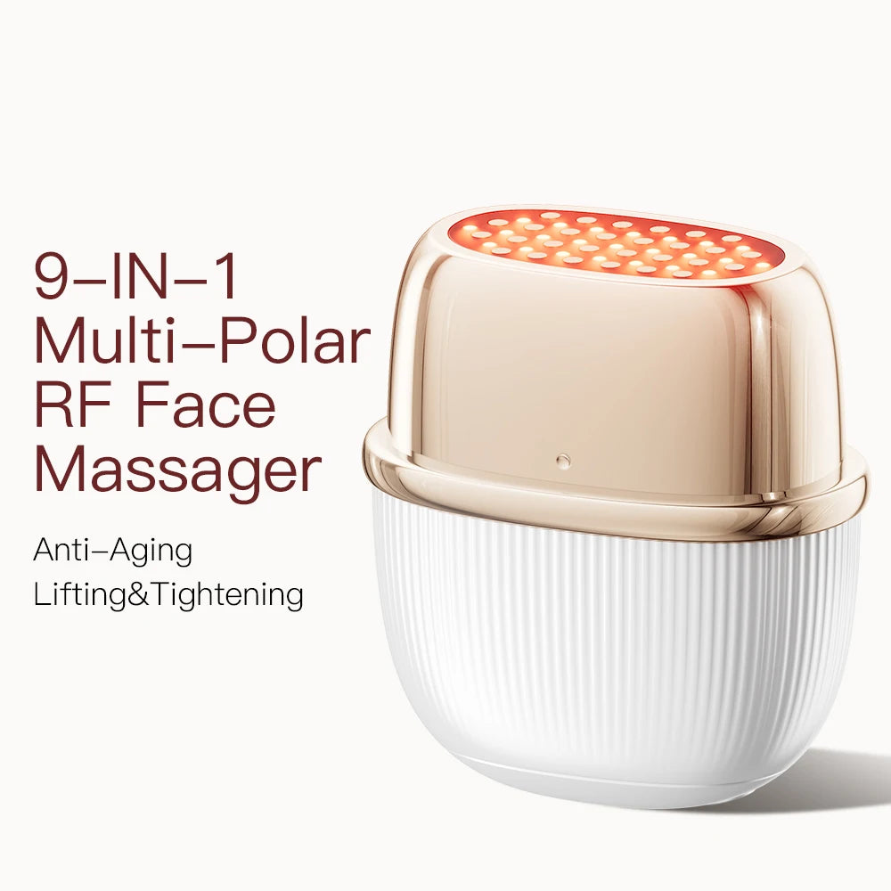 ANLAN Multi-Polar RF Beauty Device EMS Facial Lifting Skin Tightening Anti-Aging Wrinkle 3 Color Light Skincare Massage 24K Gold
