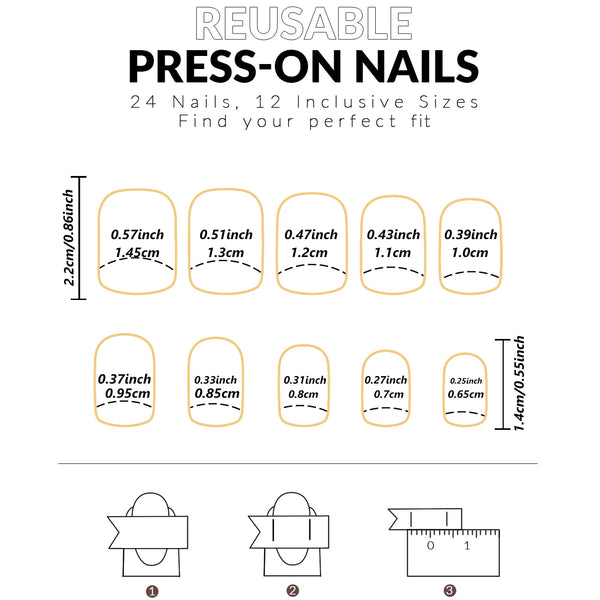 24PCS Halloween Mummy Design Fake Nails Short Square Fake Nails Cute Pressing Nails Full Coverage Halloween Nails