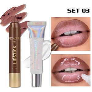 Lipstick Suit, Lip Liner with Lip Gloss, Depicting The Contour of The Lips, Moisturizing The Lips, Charming Lips