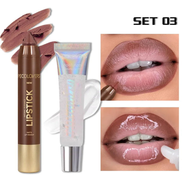 Lipstick Suit, Lip Liner with Lip Gloss, Depicting The Contour of The Lips, Moisturizing The Lips, Charming Lips
