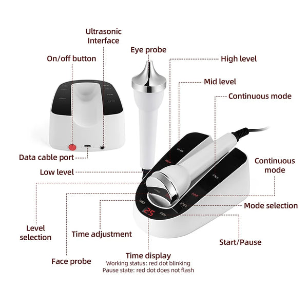 Professional Ultrasound Facial & Eye Beauty Machine: High-Frequency Anti-Aging SPA Device