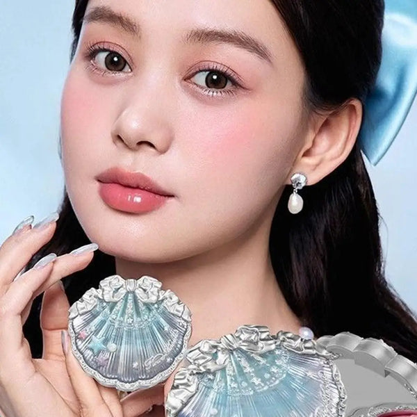 Flower Knows Pearl Shell Shape Velvet Embossed Blush Matte Finish Buildable Blendable Powder Blush For Cheeks For All Skin Tones