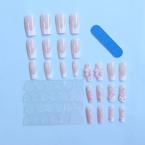 24pcs Coffin Shaped Fake Nails +1 Nail File +1 Jelly 24pcs Coffin Shaped Fake Nails +1 Nail File +1 Jelly