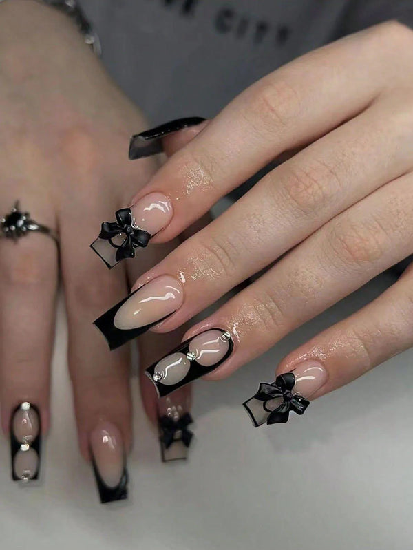 24pcs Coffin Shaped Fake Nails +1 Nail File +1 Jelly 24pcs Coffin Shaped Fake Nails +1 Nail File +1 Jelly