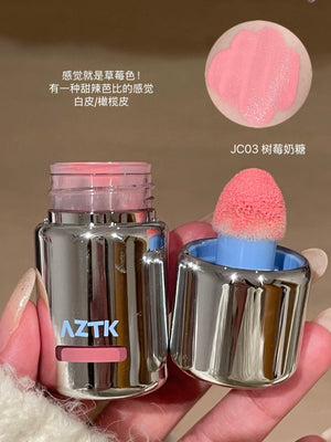 AZTK Liquid Blusher Jello Color Powder JC04  Moisturizing Highlight Beauty Expands Contracts Cheek Matte Face Makeup